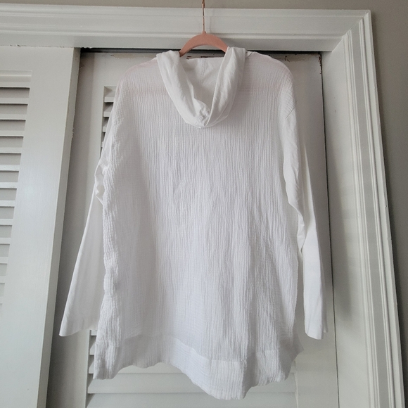 J jill- pure jill cotton-Gauze hooded jacket. - Picture 6 of 11